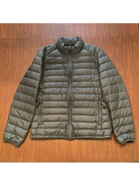 Heatkeep Gunmetal Gray Ultra Lightweight Packable Quilted Down Puffer Jacket M